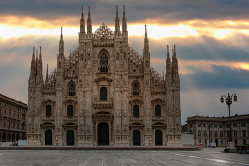 The Duomo of Milan Cathedral in Milan, Italy.