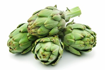 Obraz premium fresh artichokes on a white surface