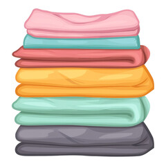 Stack of Folded Towels isolated on a transparent background, clipart, graphic resource