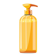 Yellow Pump Bottle for Hand Lotion isolated on a transparent background, clipart, graphic resource