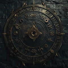 Fototapeta premium Ancient Ethnic Album Movie Poster T-Shirt Cover Horror Style Printable 3D Render