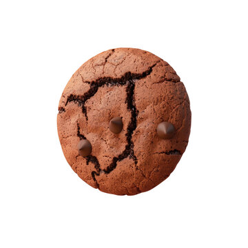 A chocolate cookie with a smiley face drawing