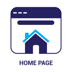 Web home flat icon for apps and websites, Internet website or webpage on web browser window icon vector illustration