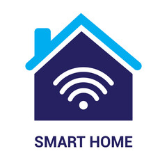 Smart home icon. smart house with automation control system vector illustration. Technology concept.