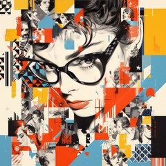 A vibrant and colorful collage featuring iconic pop culture icons