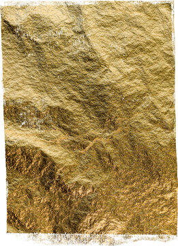 Large gold ink texture with a transparent background 