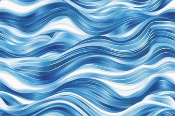 abstract blue wavy stripes evoking rhythmic water movement seamless pattern for textile and surface design