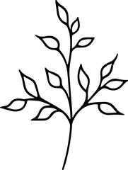 aesthetic minimalist floral logo element