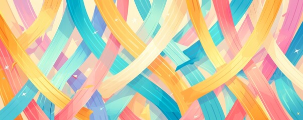 Abstract background with colorful ribbons