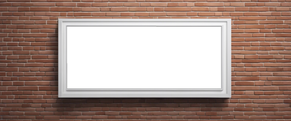 White Billboard Mockup on Brick Wall: Showcase Your Design
