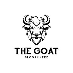 Goat mascot, animal logo vector illustration