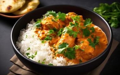 Succulent Chicken Tikka Masala with rice