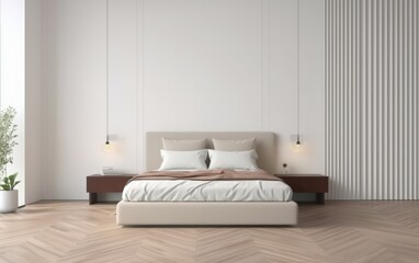 Fototapeta na wymiar Modern bedroom interior with minimal design
