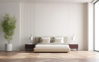 Minimalist design bedroom with modern furniture