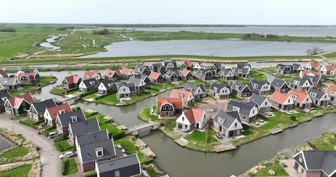 Recreational family vacation park bungalow park in The Netherlands. CLose to Amsterdam. A holiday park also recreational park or bungalow park filled with holiday homes rented to holidaymakers and