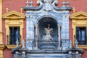 Iconic baroque building in Malaga city