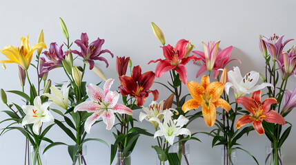 A beautiful display of lilies in various shades