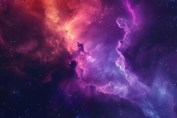 colorful nebula clouds in deep space abstract cosmic background illustration - obrazy, fototapety, plakaty