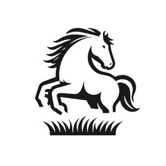 Horse 🐴 silhouette animal set isolated on white background. Black horses graphic element vector illustration
