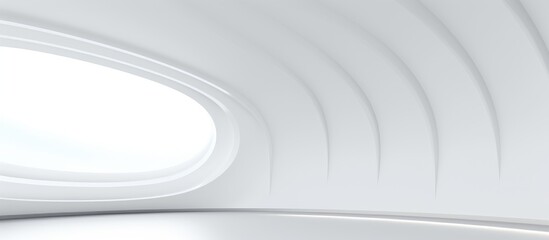 Circular window in bright white room