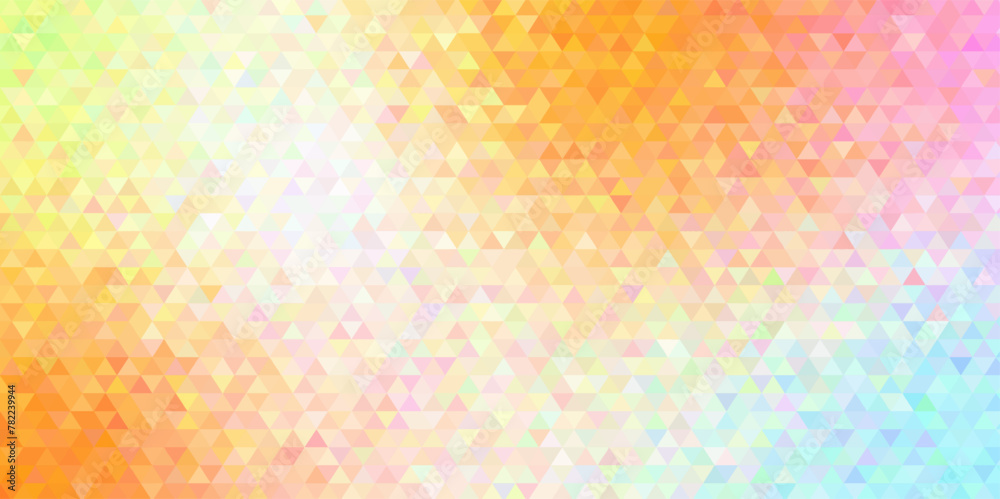 Aufkleber Light Pink, Yellow vector background in polygonal style. pastel mosaic background. colorful geometric polygonal abstract background. Vector picture.Abstract Trianglify gradient Generative Art. 