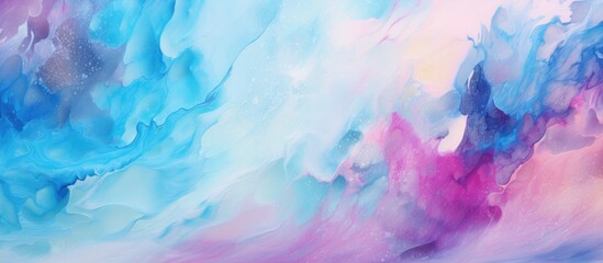 Blue and pink fluid art