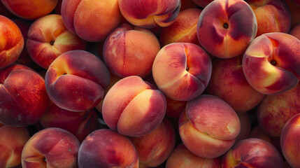 Close-up of fresh peaches in abundance