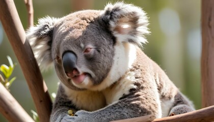 A-Koala-With-Its-Eyes-Closed-Basking-In-The-Sun-