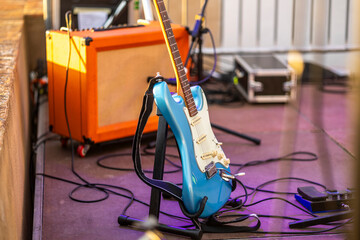 Blue Electric guitar