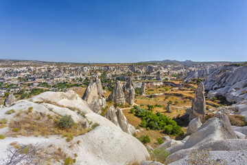 Beautiful view of the fairy chimneys of Goreme