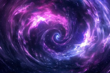 ethereal cosmic voyager in swirling galactic vortex neon accents on deep space background abstract 3d illustration