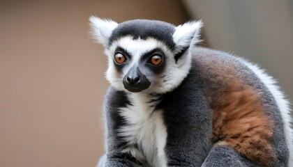 A-Lemur-With-Its-Fur-Puffed-Up-Trying-To-Appear-L- 2 - obrazy, fototapety, plakaty
