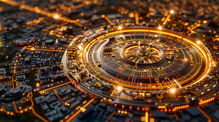 Obraz premium Geometric Infinity, Abstract Science and Technology Merge, The Seamless Fusion of Future Concepts and Design