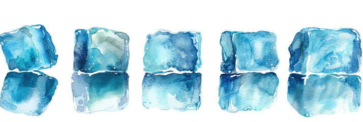 Blue Ice Cubes Row