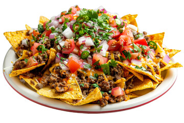 White Plate With Nachos and Salsa