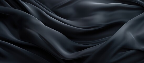 Obraz premium Flowing black fabric close-up