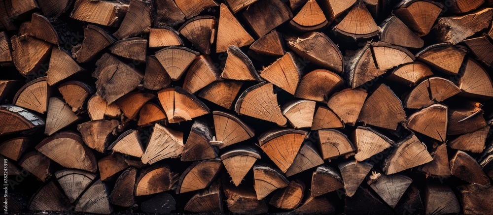 Poster stack of timber close up