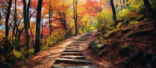 Path through forest with rocks and trees