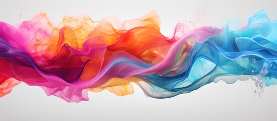 Colorful liquid swirl in close-up view