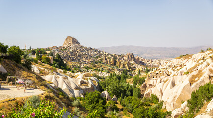 Beautiful view of Uchisar, an ancient village in Cappadocia - 782243987