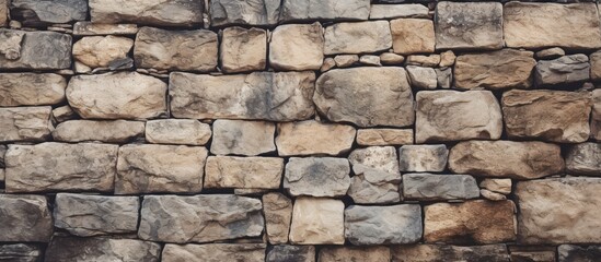 Black Cat perched on Stone Wall