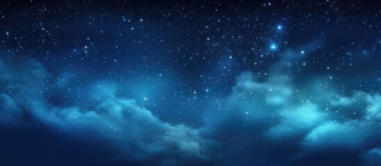 Fototapeta na wymiar Night Sky with Stars, Clouds, and Milky Way