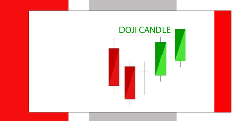 2d illustration Doji candle for share market
    