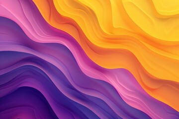 Obraz premium Colorful background with wavy shapes in purple, yellow and orange shades