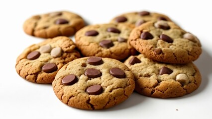 Fototapeta na wymiar Deliciously tempting chocolate chip cookies