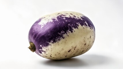  Vibrant purple and white striped fruit closeup