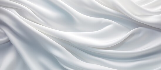 Liquid white fabric with abundant folds