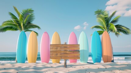 Bright Surfboard Amidst the Sea Swells - Coastal Thrills
