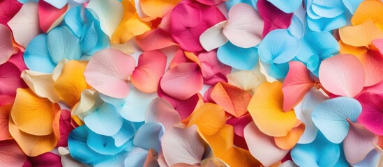 Colorful Flower Petals Close-Up on Surface