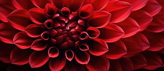 Fototapeta na wymiar Close-up of vibrant red flower on dark backdrop
